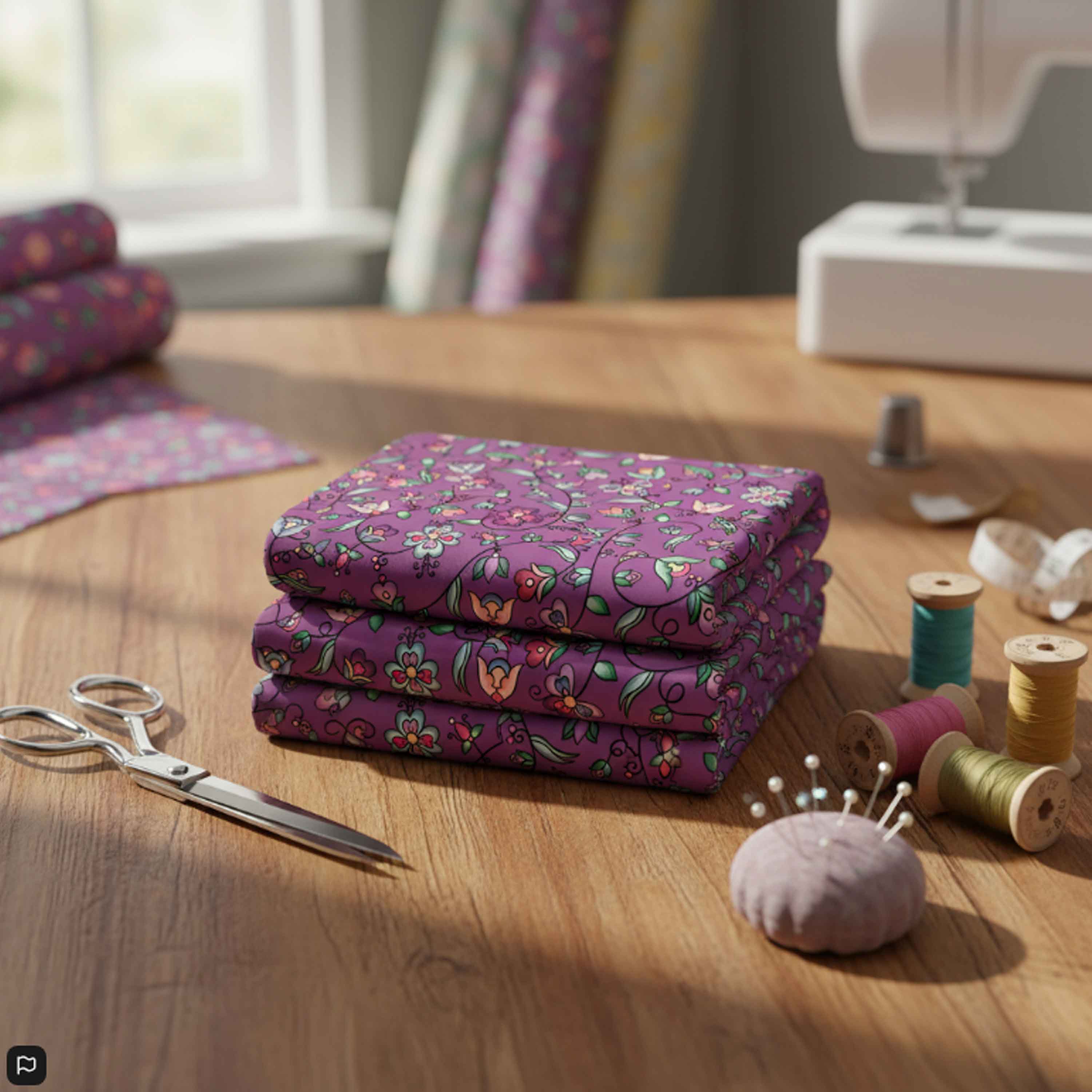 Amber Evening Garland Purple Cotton Poplin