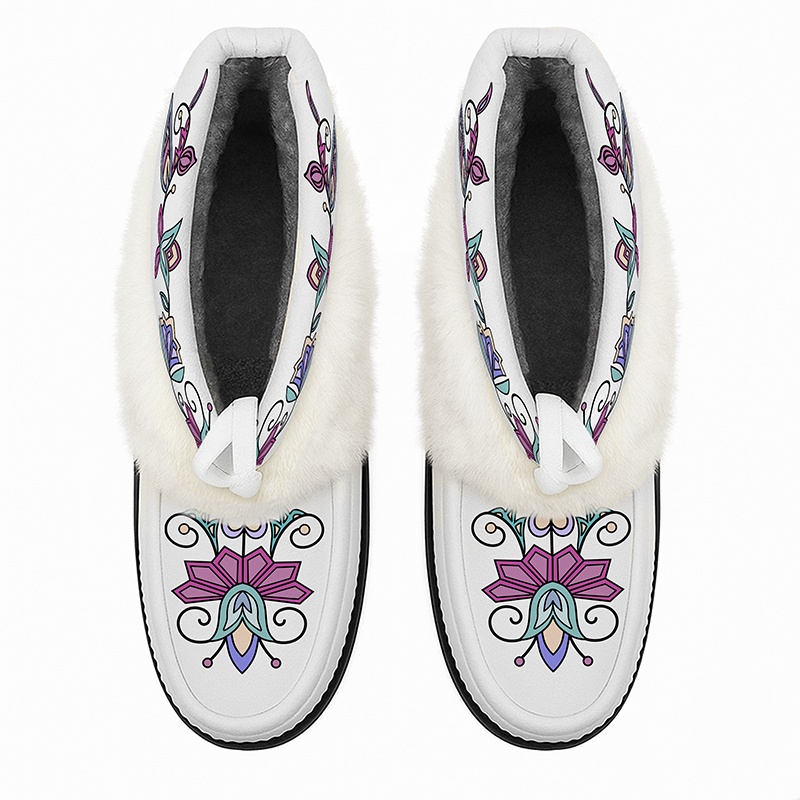 Moonlit Frost Leather MocLux Ankle with Fur