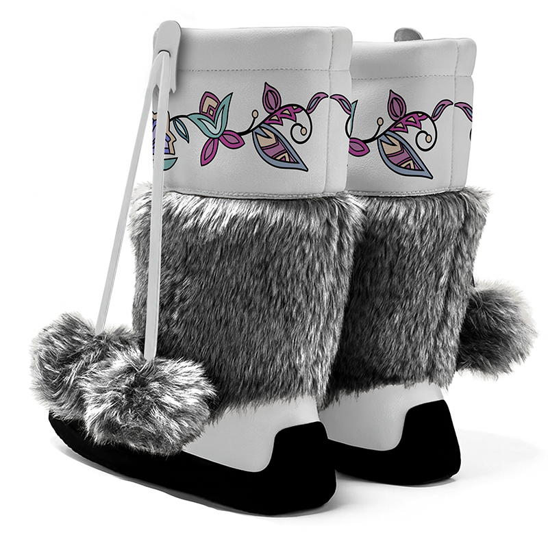 Moonlit Frost Real Leather MocLux Calf with Fur