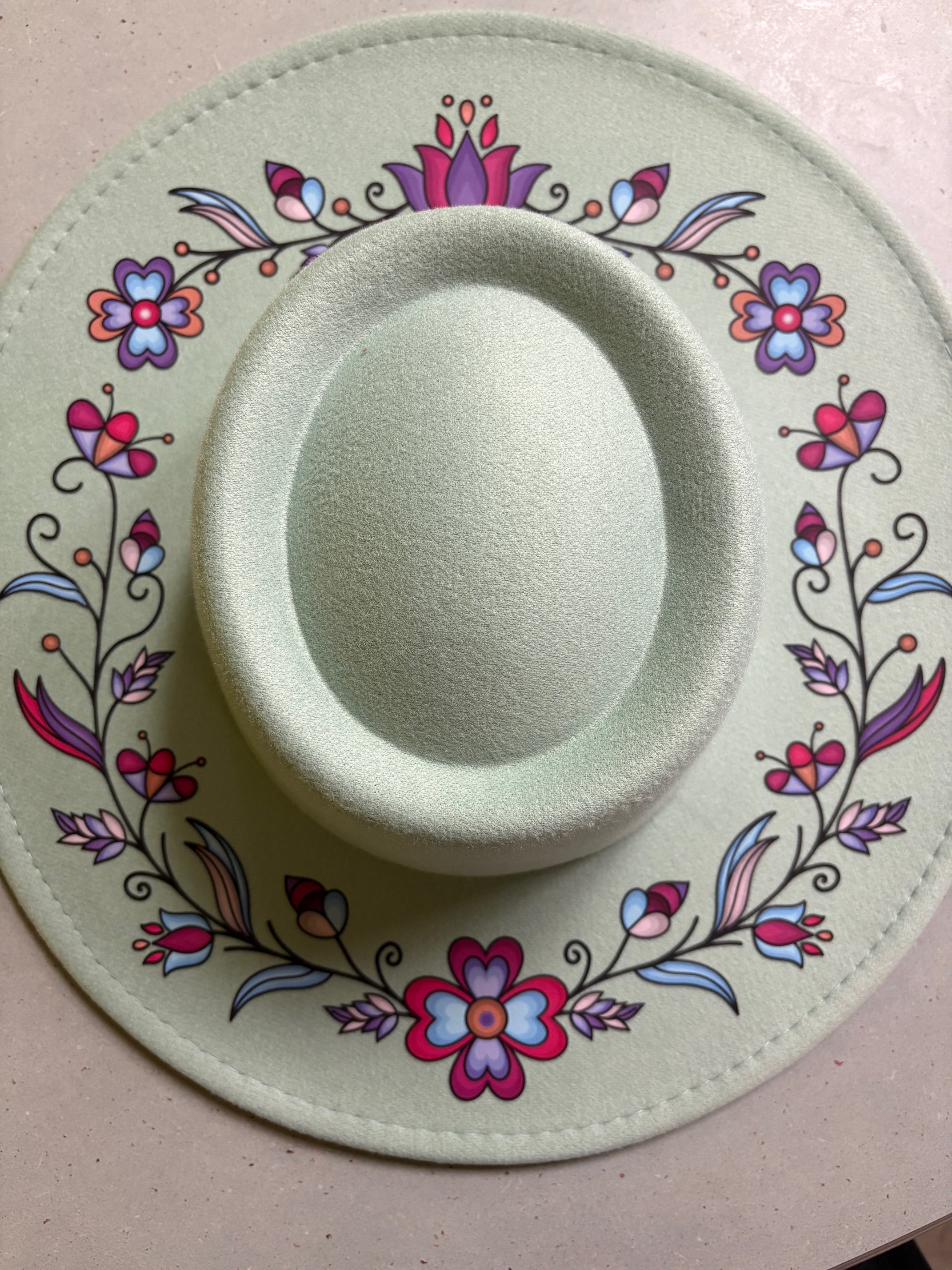 Snowdrop Serenade Mint Fedora Hat