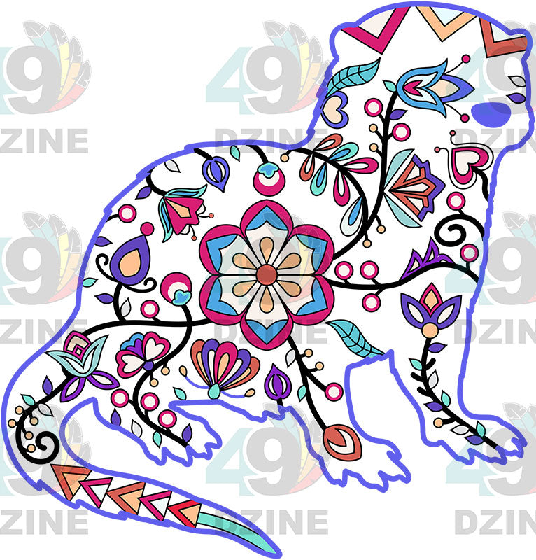 Otter Floral Animals 02-M Various Sizes