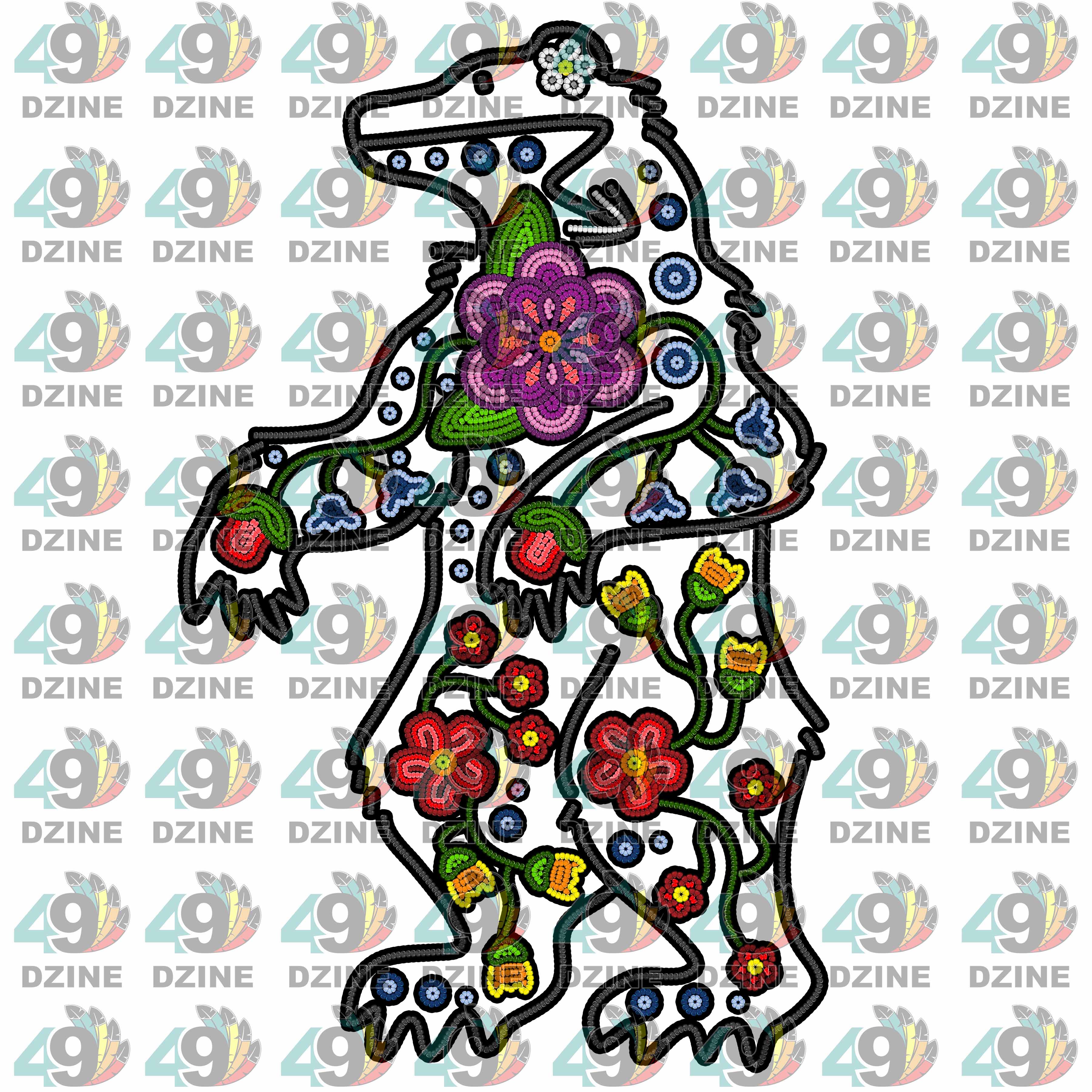 14-inch Floral Ledger Transfer