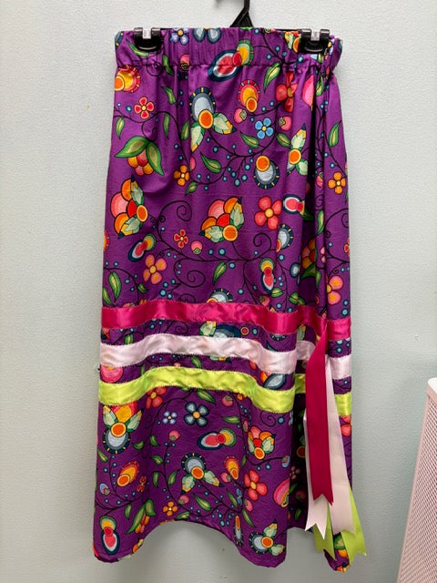 Floral Bounty Purple Ribbon Skirt