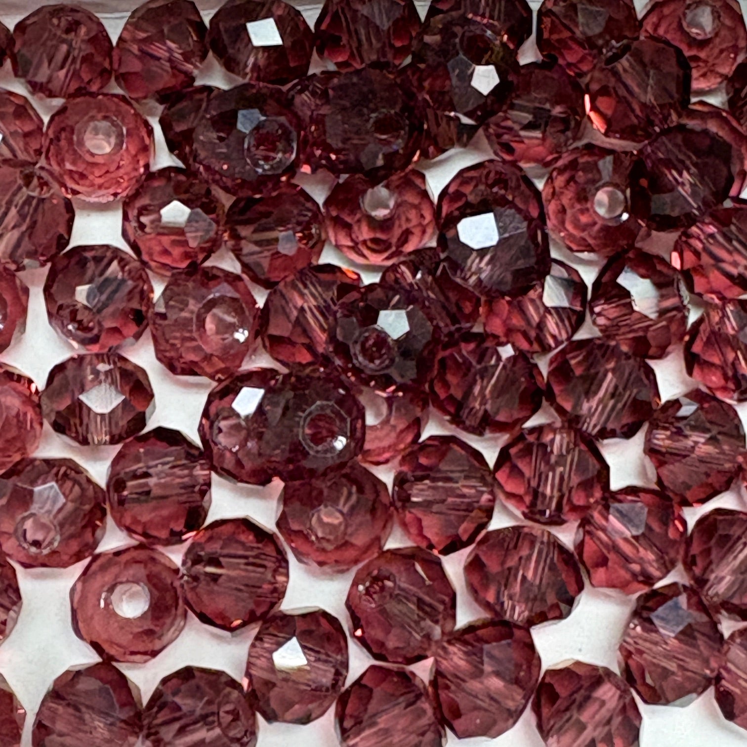 6mm Rondelle Glass Bead - Mauve