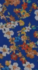 Earth Flowers Blue Cotton Fabric