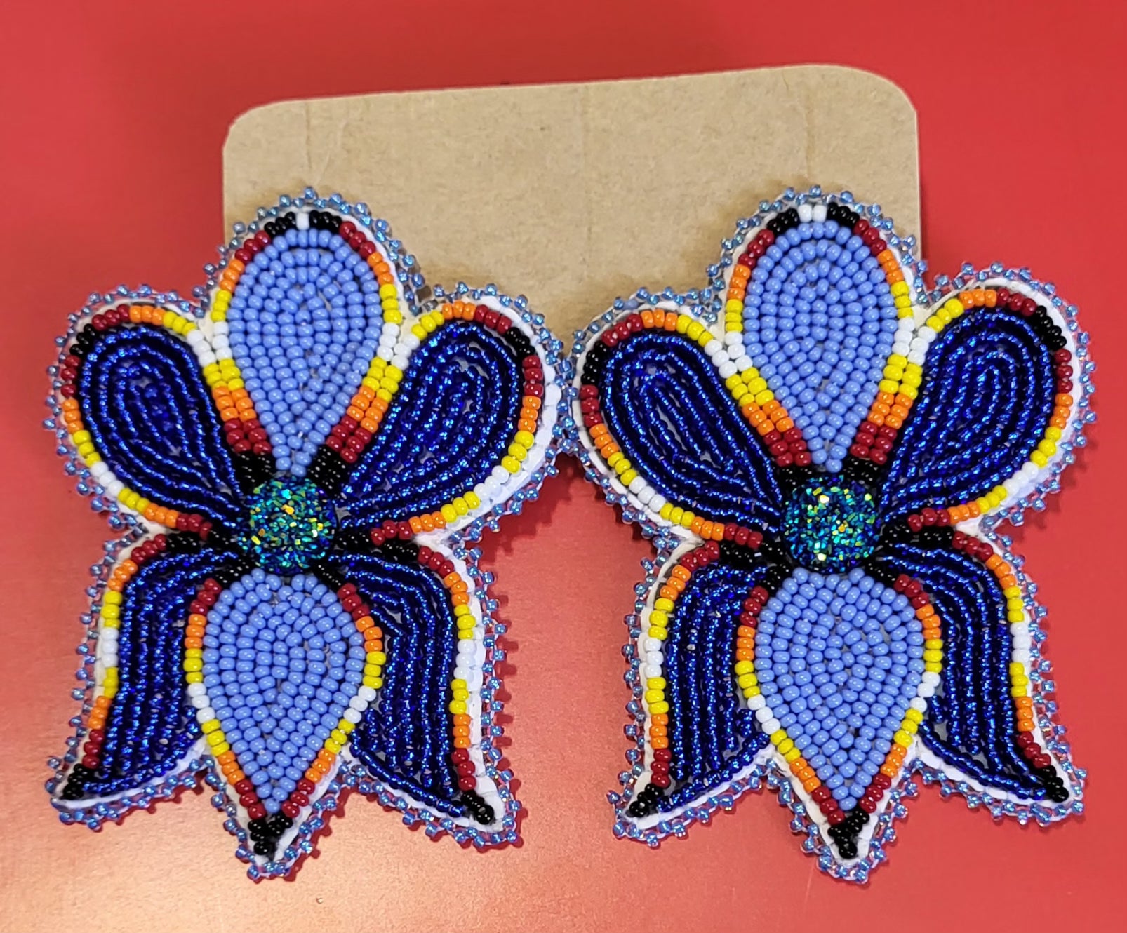 Danielle Redgun Blue Flower Earrings