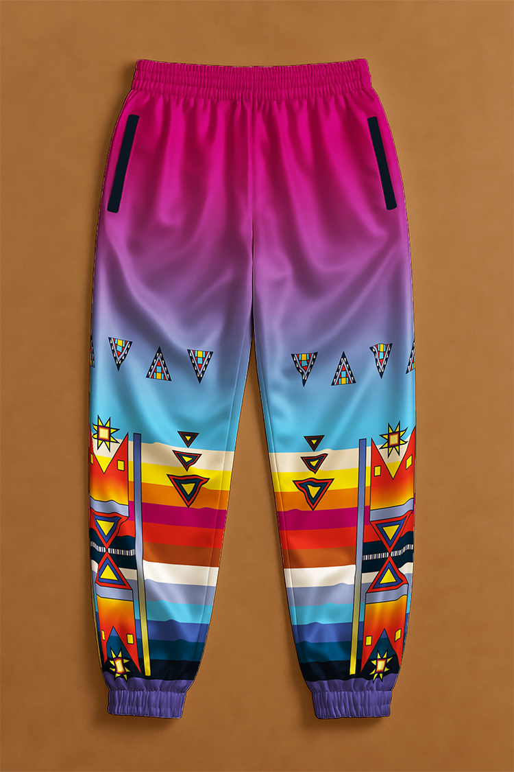 Morning Star Geometric Ribbon Jogger Pants