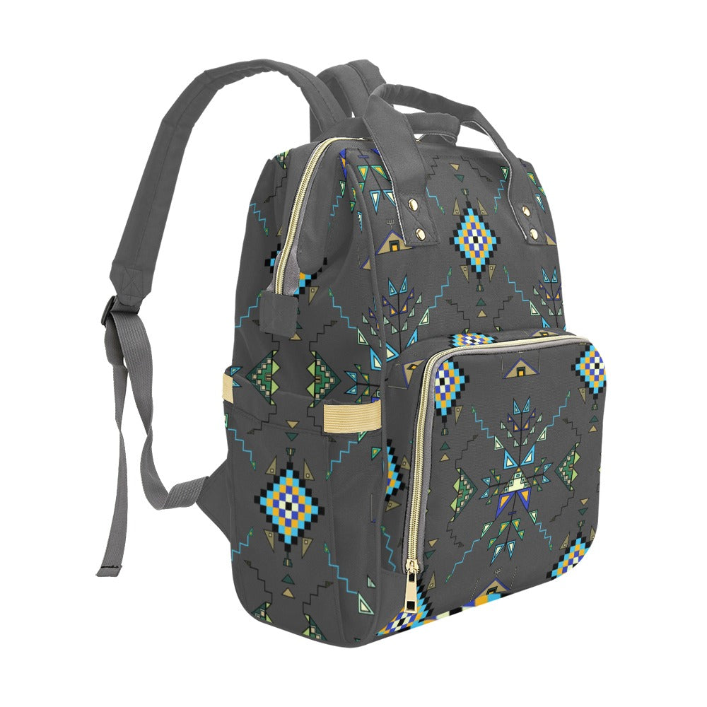 Bear Shield Dark Gray Multi-Function Diaper Backpack/Diaper Bag