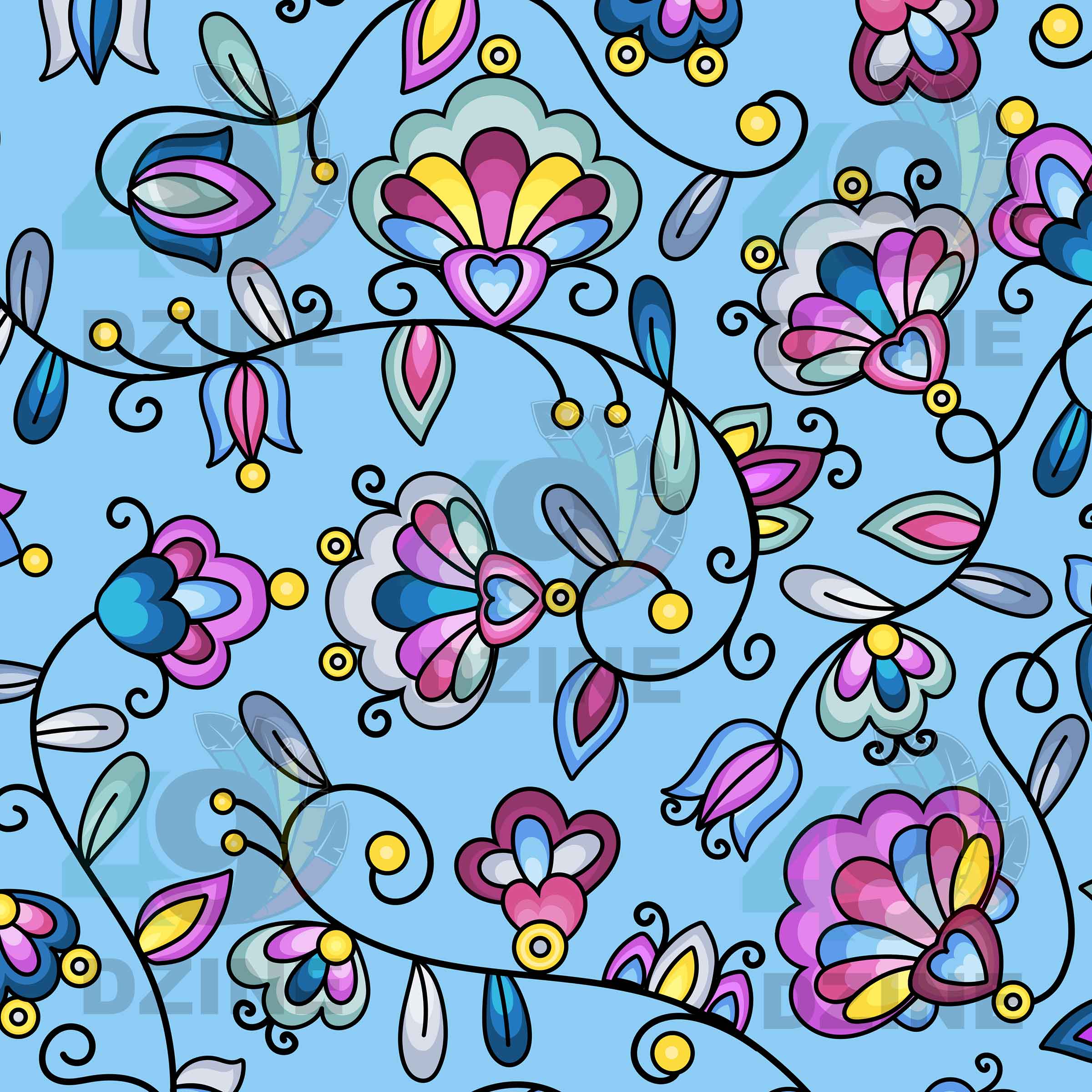 Autumn Bundle Blessing Blue Cotton Poplin