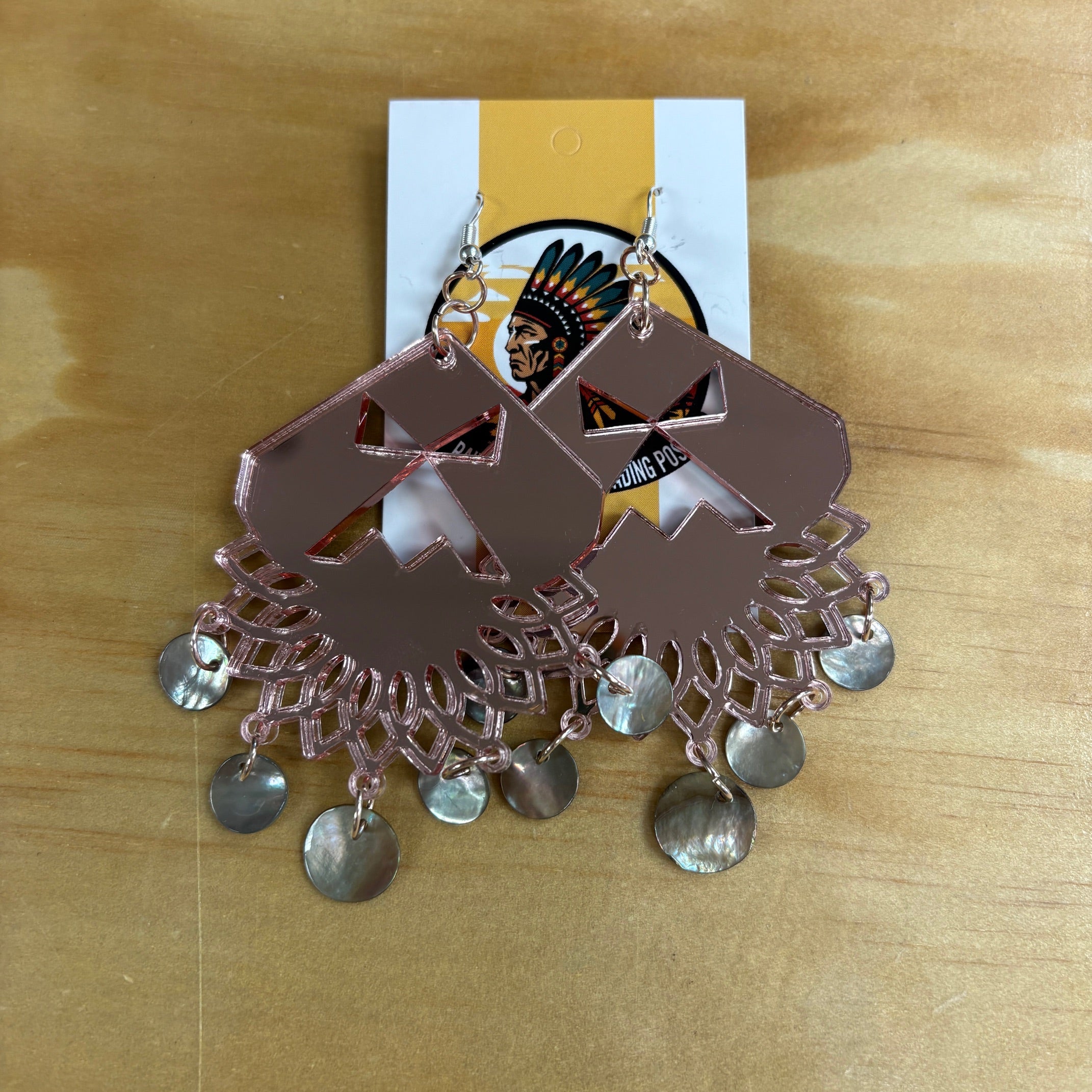 Rose Gold Acrylic Dangle Earrings