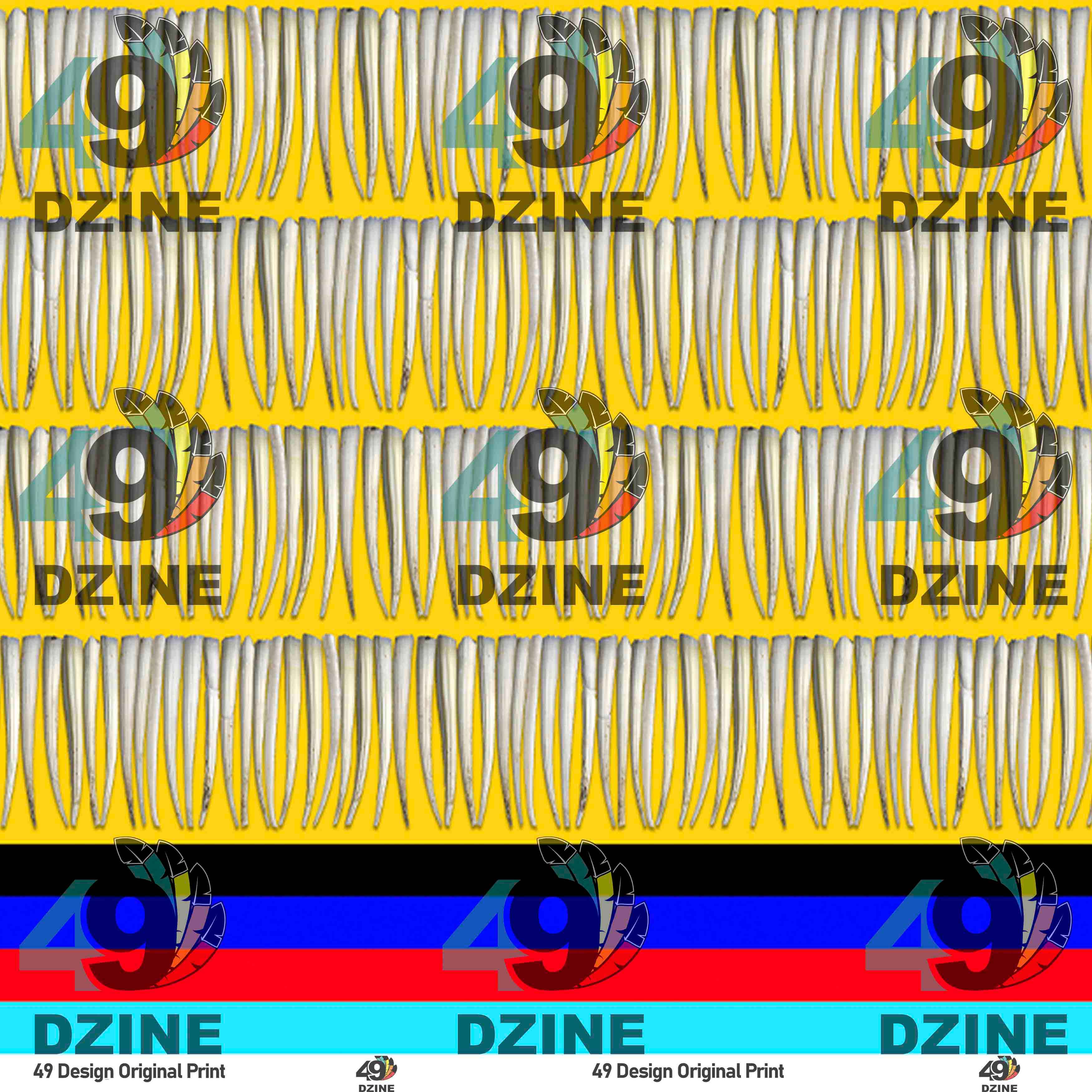 Dentalium on Yellow Cotton Poplin