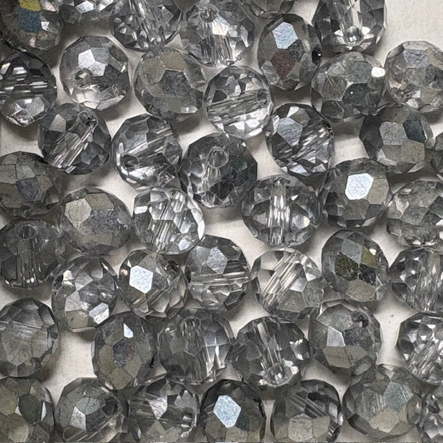 6mm Rondelle Glass Bead - Crystal Mist