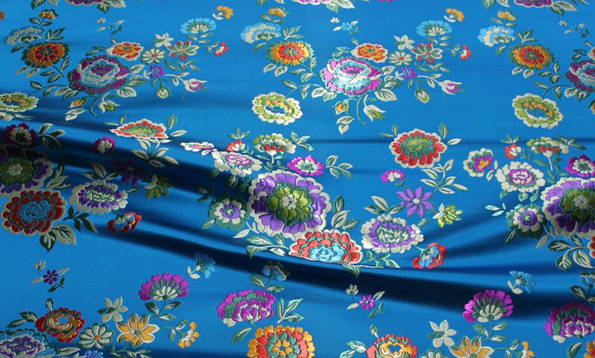 Petal Paradise Ocean Jacquard Fabric