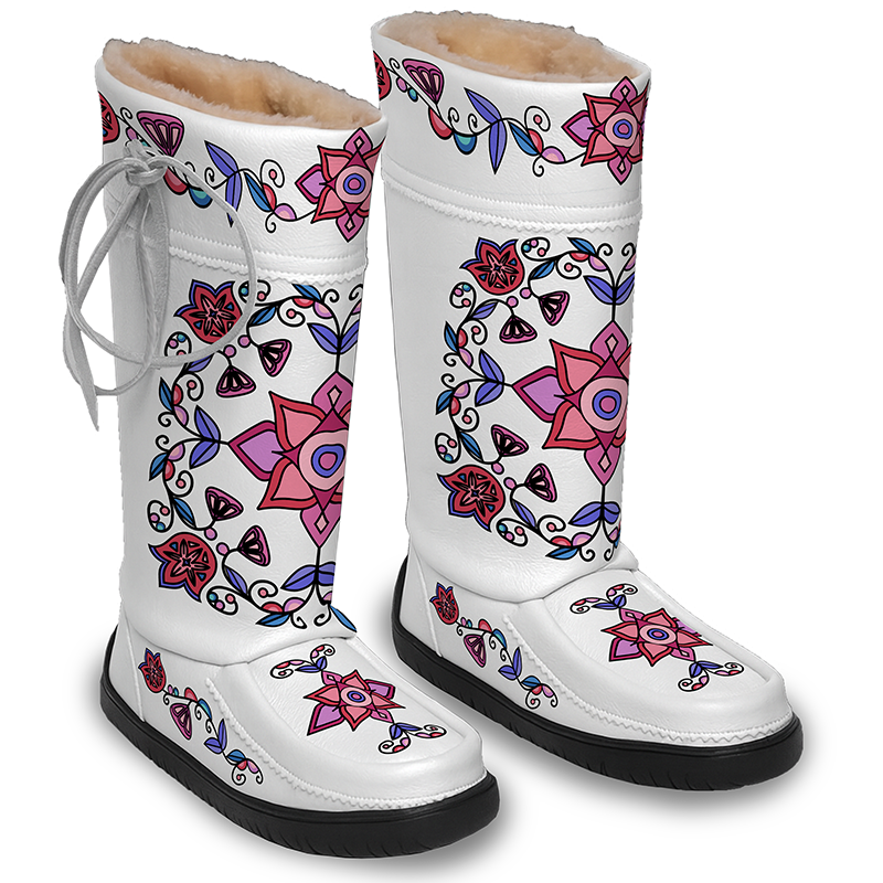 Frost Flower Circle Real Leather MocLux Tall