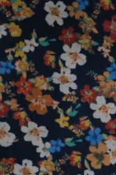 Earth Flowers Noir Cotton Fabric